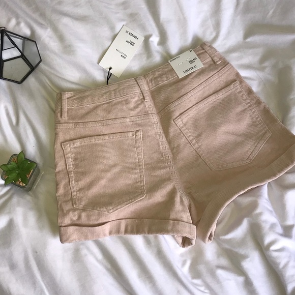 Cream Corduroy Shorts - Picture 2 of 5